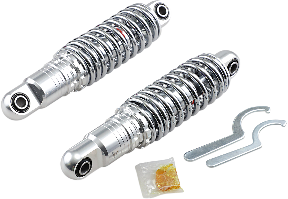 DRAG SPECIALTIES SHOCKS Premium Ride-Height Adjustable Shocks - Chrome - Heavy Duty - 11" C16-0160H - Cycle City Outdoors