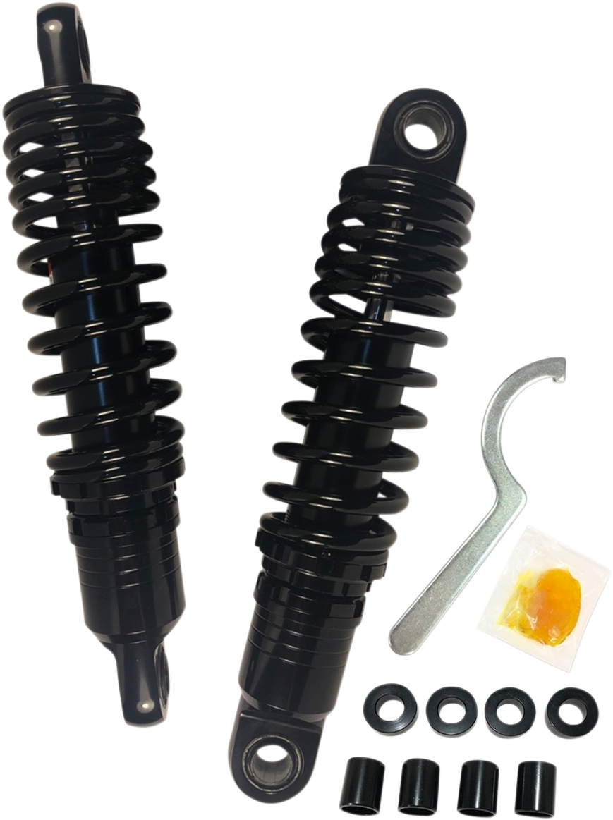 DRAG SPECIALTIES SHOCKS Premium Ride-Height Adjustable Shocks - Black - Standard - 11.5" C16-166NUAB - Cycle City Outdoors