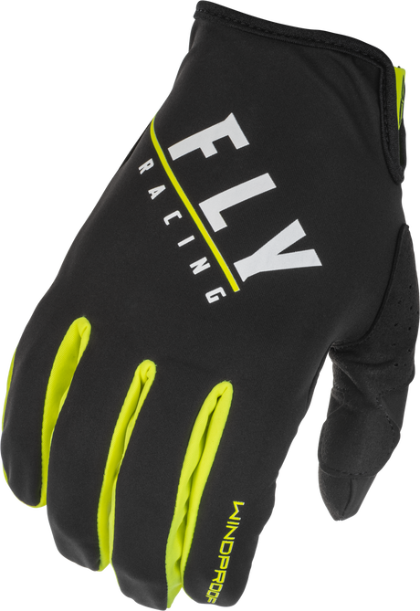 Youth Windproof Gloves Black/Hi Vis Sz 06 - Cycle City Outdoors