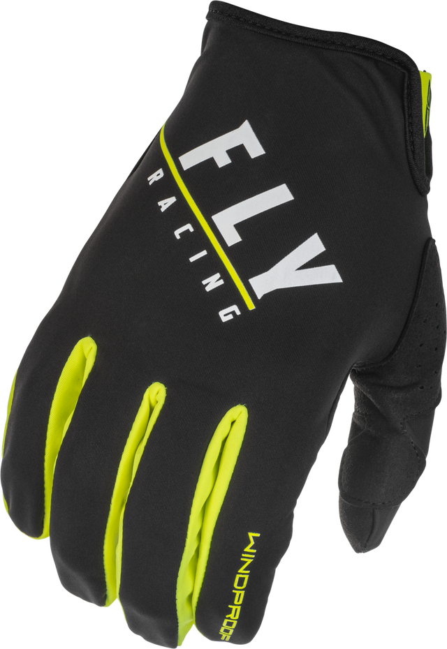 Youth Windproof Gloves Black/Hi Vis Sz 06 - Cycle City Outdoors