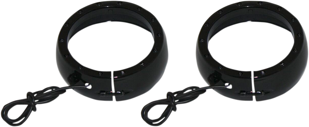 Custom Dynamics Lighted Passing Lamp Trim Ring '14+ FLHT - Black CDTB-45TR-1B - Cycle City Outdoors