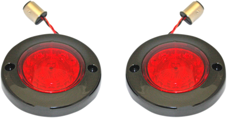 Custom Dynamics LED Flat Turn Signals - 1156 - Black - Red Lens PB-FB-R-1156BR - Cycle City Outdoors