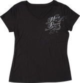 MOOSE RACING Women's Flourish Script T-Shirt - Black - Small 3031-4284