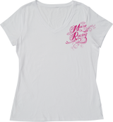 MOOSE RACING Women's Flourish Script T-Shirt - White - Small 3031-4288