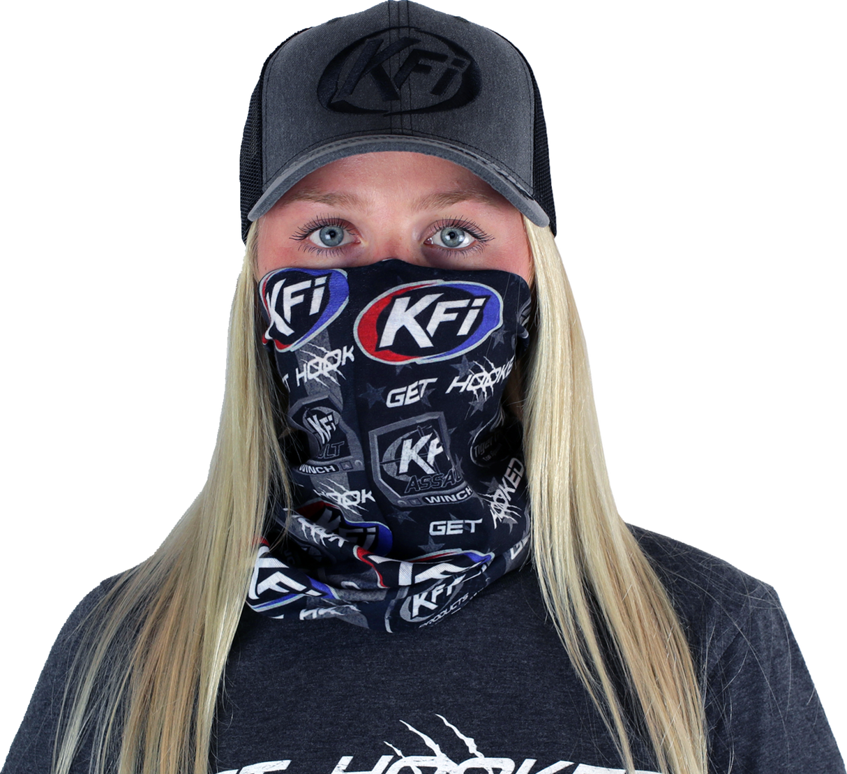 KFI PRODUCTS Face Mask with KFI Logos - Black FM-BLK