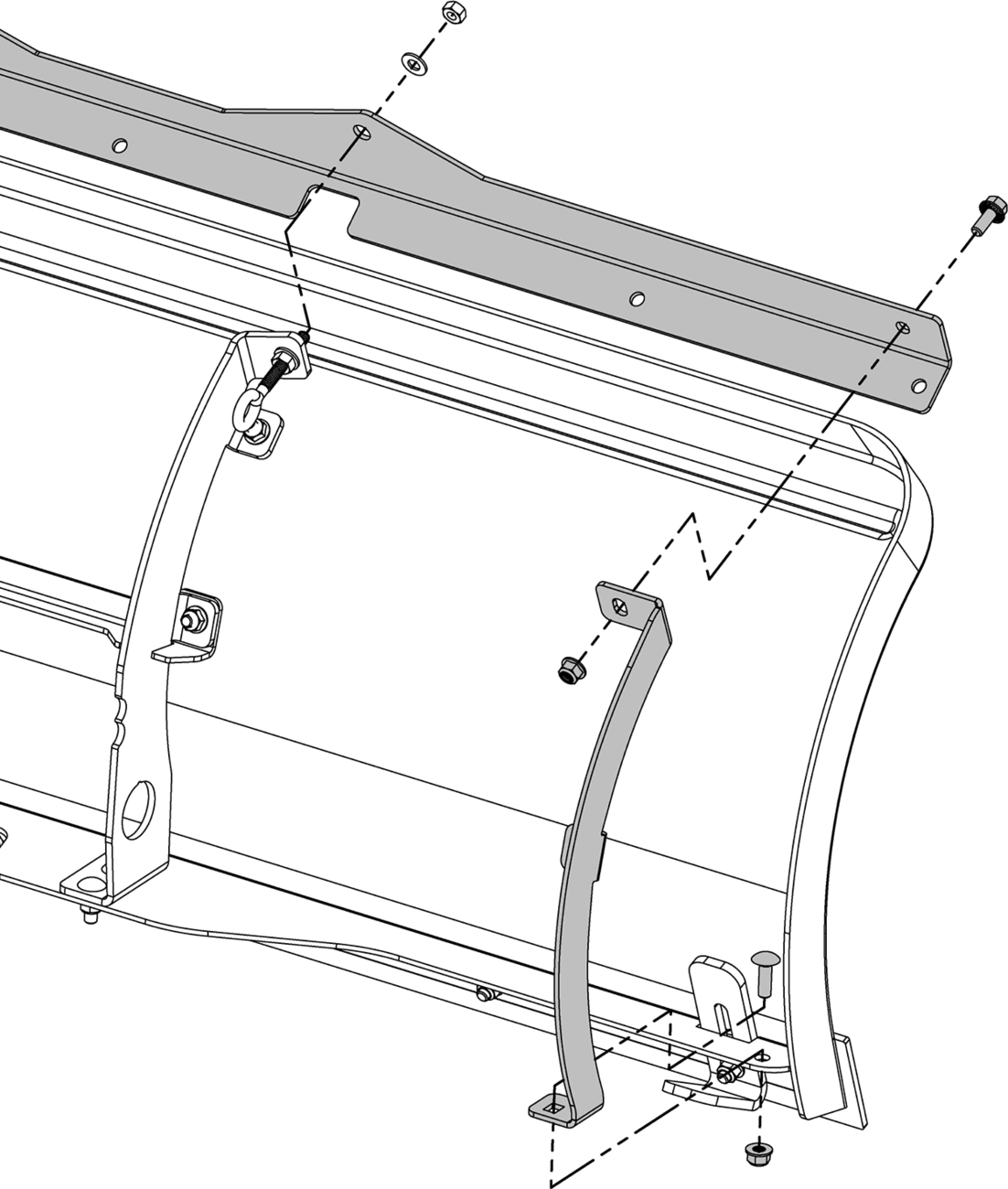 KFI PRODUCTS Flex Blade Stiffener Kit - For 50" Blade 106125