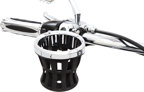 CIRO Drink Holder - 7/8" & 1" Handlebar Mount - Chrome/Black Clamp 50413 - Cycle City Outdoors