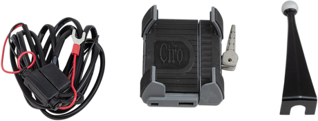 CIRO Premium Holder W/Charger - '96-'13 FLHT 50216 - Cycle City Outdoors