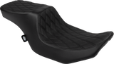 DRAG SPECIALTIES Predator 2-Up Seat - Vinyl - Double Diamond Black Stitch - FLTR/FLHX '23-'24 - Part 4692B