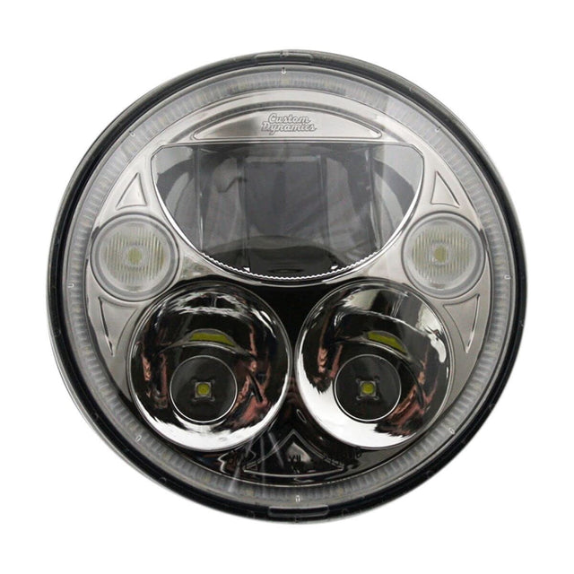 Custom Dynamics - LED Headlight - 7" - Chrome - Cycle City Outdoors