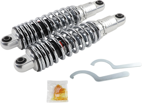 DRAG SPECIALTIES SHOCKS Premium Ride-Height Adjustable Shocks - Chrome - Heavy Duty - 13" C16-0154H - Cycle City Outdoors