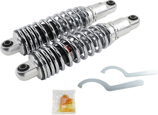 DRAG SPECIALTIES SHOCKS Premium Ride-Height Adjustable Shocks - Chrome - Heavy Duty - 13" C16-0154H - Cycle City Outdoors