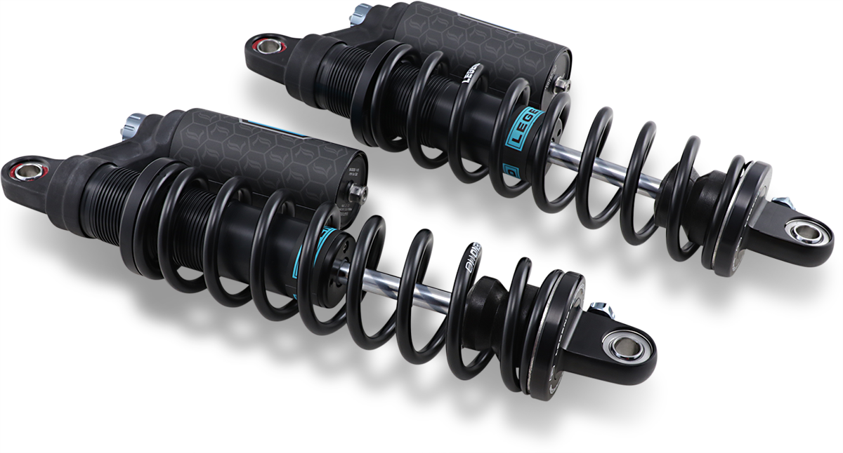 LEGEND SUSPENSION REVO ARC Piggyback Shocks - Standard - Black - 14" - '99-'17 Dyna 1310-1892