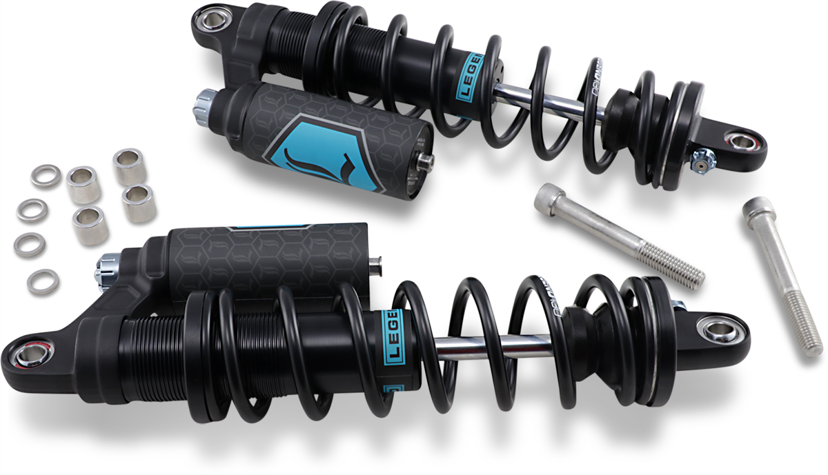 LEGEND SUSPENSION REVO ARC Piggyback Shocks - Heavy Duty - Black - 14" - '99-'17 Dyna 1310-1893