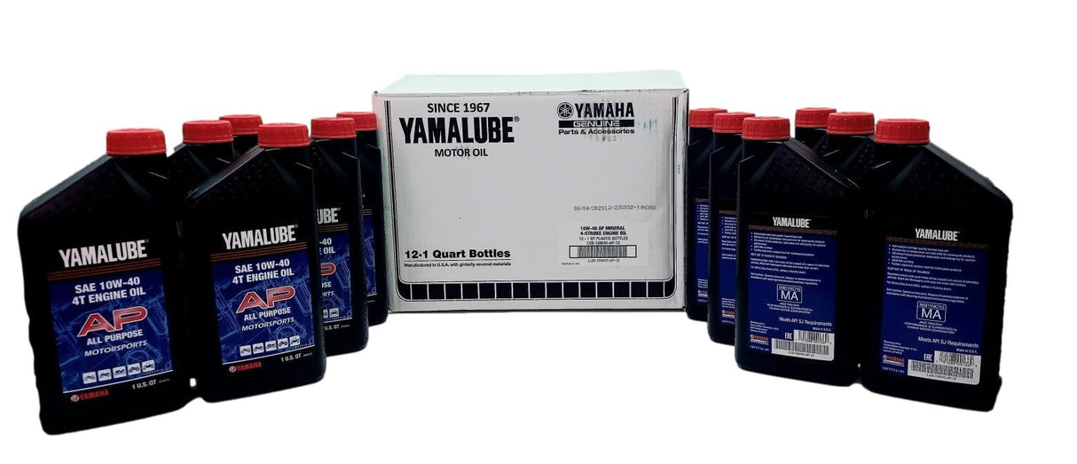 YAMAHA Original OEM Yamalube LUB-10W40-AP-12 All Purpose Performance 4-Stroke Engine Oil Yamalube OEM - 12 Quarts - Cycle City Outdoors