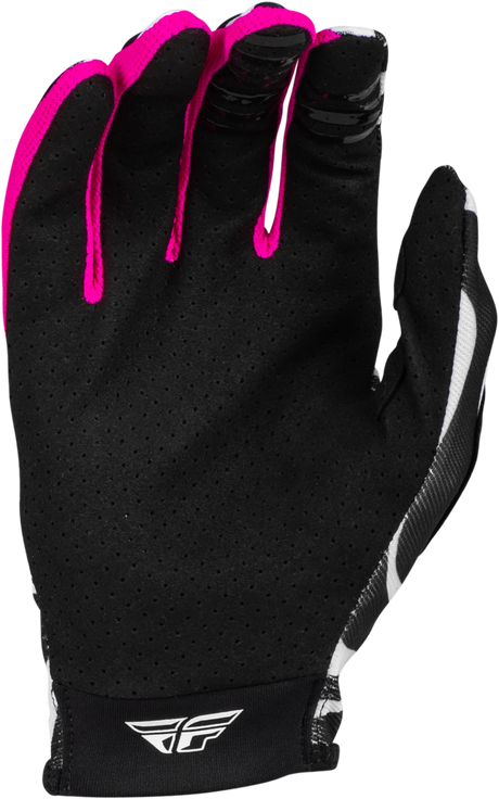 Youth Lite Uncaged Gloves Black/White/Neon Pink Ym - Cycle City Outdoors