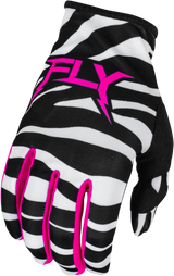 Youth Lite Uncaged Gloves Black/White/Neon Pink Ym - Cycle City Outdoors