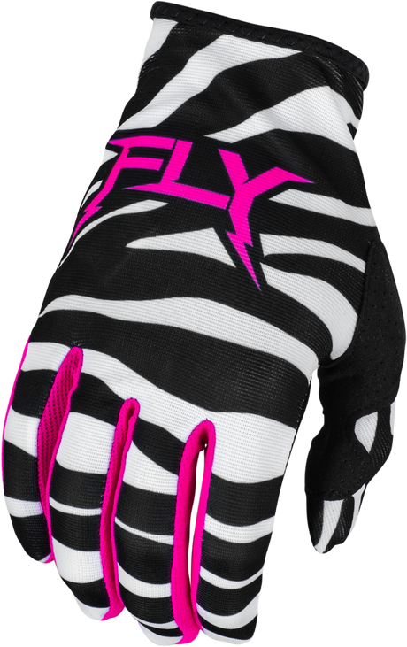 Youth Lite Uncaged Gloves Black/White/Neon Pink Ym - Cycle City Outdoors