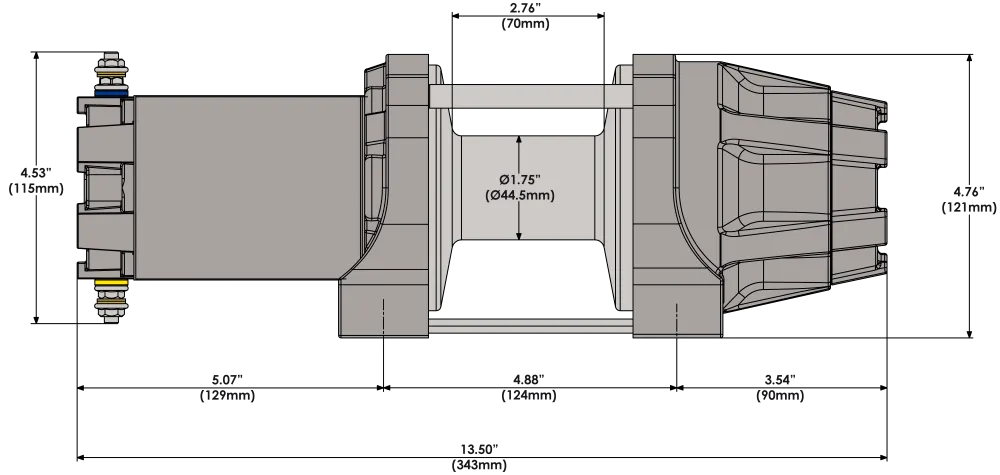 KFI PRODUCTS AM-25 Assault Winch - 2500 Lb - Steel Cable AM-25