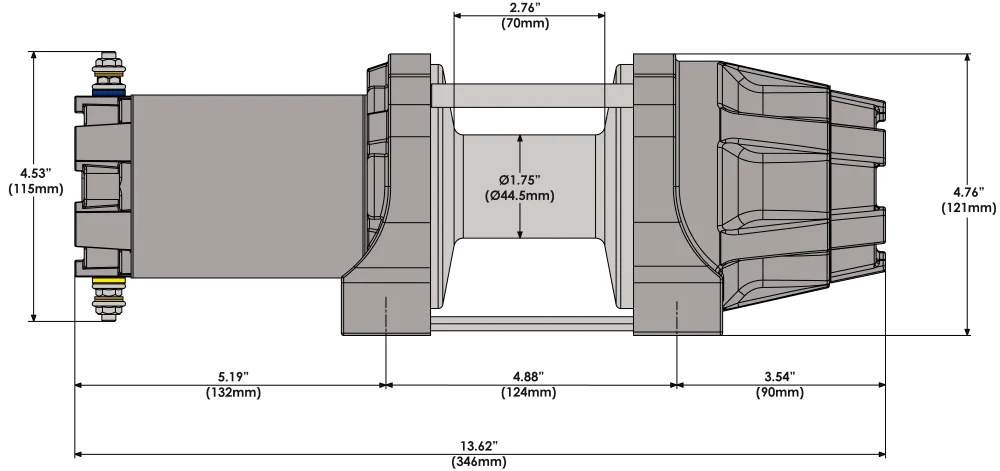 KFI PRODUCTS AM-35 Assault Winch - 3500 Lb - Steel Cable AM-35