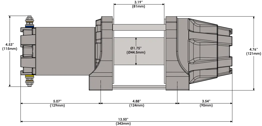 KFI PRODUCTS AS-25 Assault Winch - 2500 Lb - Synthetic Cable AS-25