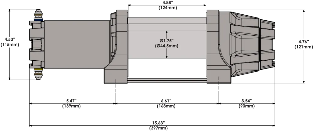 KFI PRODUCTS AS-50WX Assault Winch - 5000 lb - Synthetic Cable - Wide AS-50WX