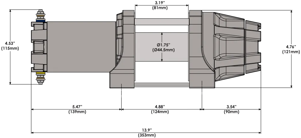 KFI PRODUCTS AS-50X Assault Winch - 5000 Lb - Synthetic Cable AS-50X