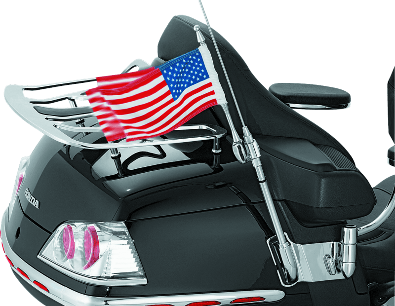 Kuryakyn Antenna Flag Mount With Flag 01-17 GL1800 Chrome - Cycle City Outdoors