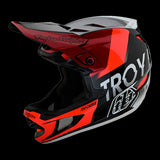 Troy Lee Designs - D4 Composite Qualifier Silver/Red - Cycle City Outdoors