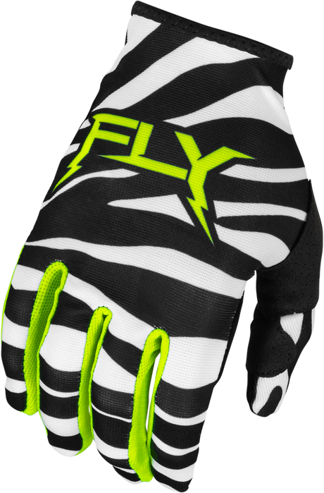 Youth Lite Uncaged Gloves Black/White/Neon Green Ys - Cycle City Outdoors