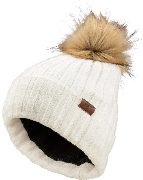 Fly Women's Snow Pom Beanie Beige - Cycle City Outdoors