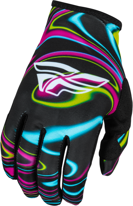 Youth Lite Warped Gloves Black/Pink/Electric Blue Ys - Cycle City Outdoors