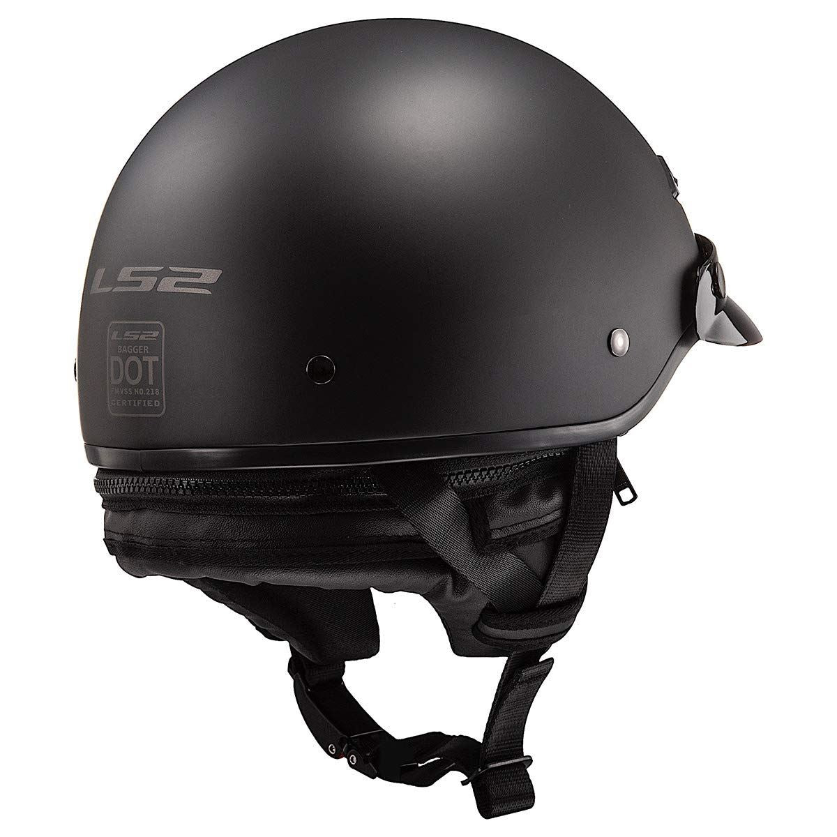 LS2 Bagger Helmet Matte Black Half Helmet 568- - Cycle City Outdoors