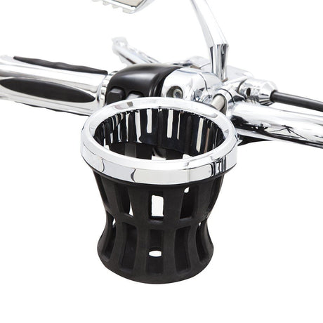 Ciro - Drink Holder - 7/8" & 1" Handlebar Mount - Chrome/Chrome Clamp - Cycle City Outdoors