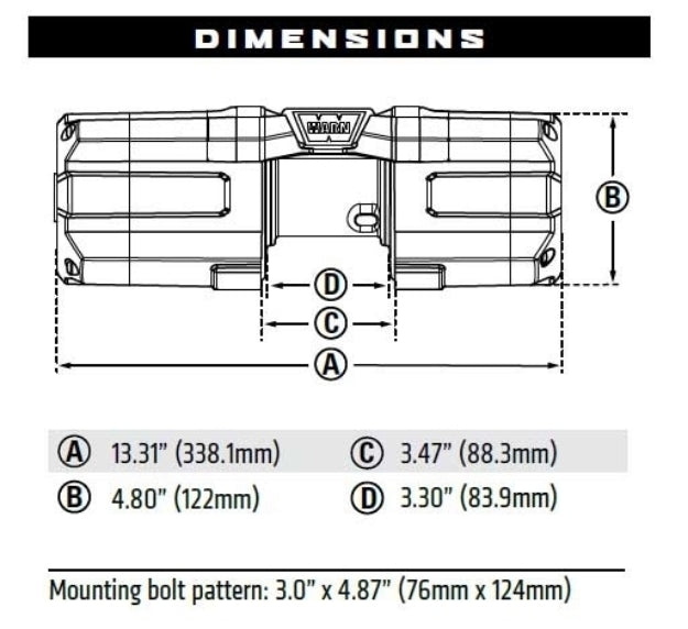 WARN AXON 35-S Winch - Synthetic Rope 101130