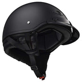 LS2 Bagger Helmet Matte Black Half Helmet 568- - Cycle City Outdoors