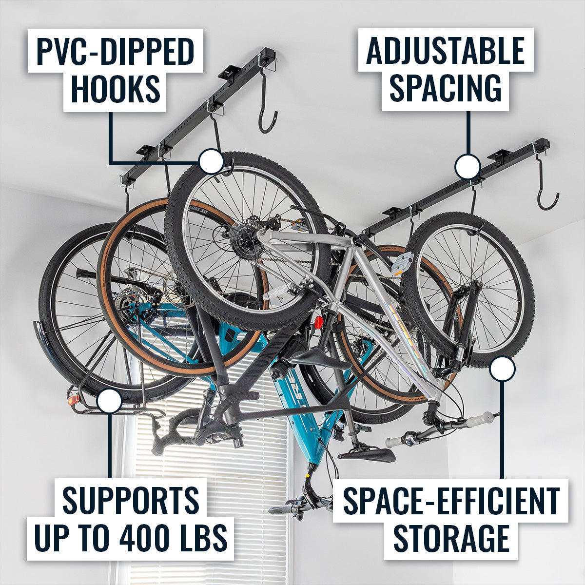 G-Bike Ceiling | Adjustable Ceiling Storage System | Holds up to 8 Bikes