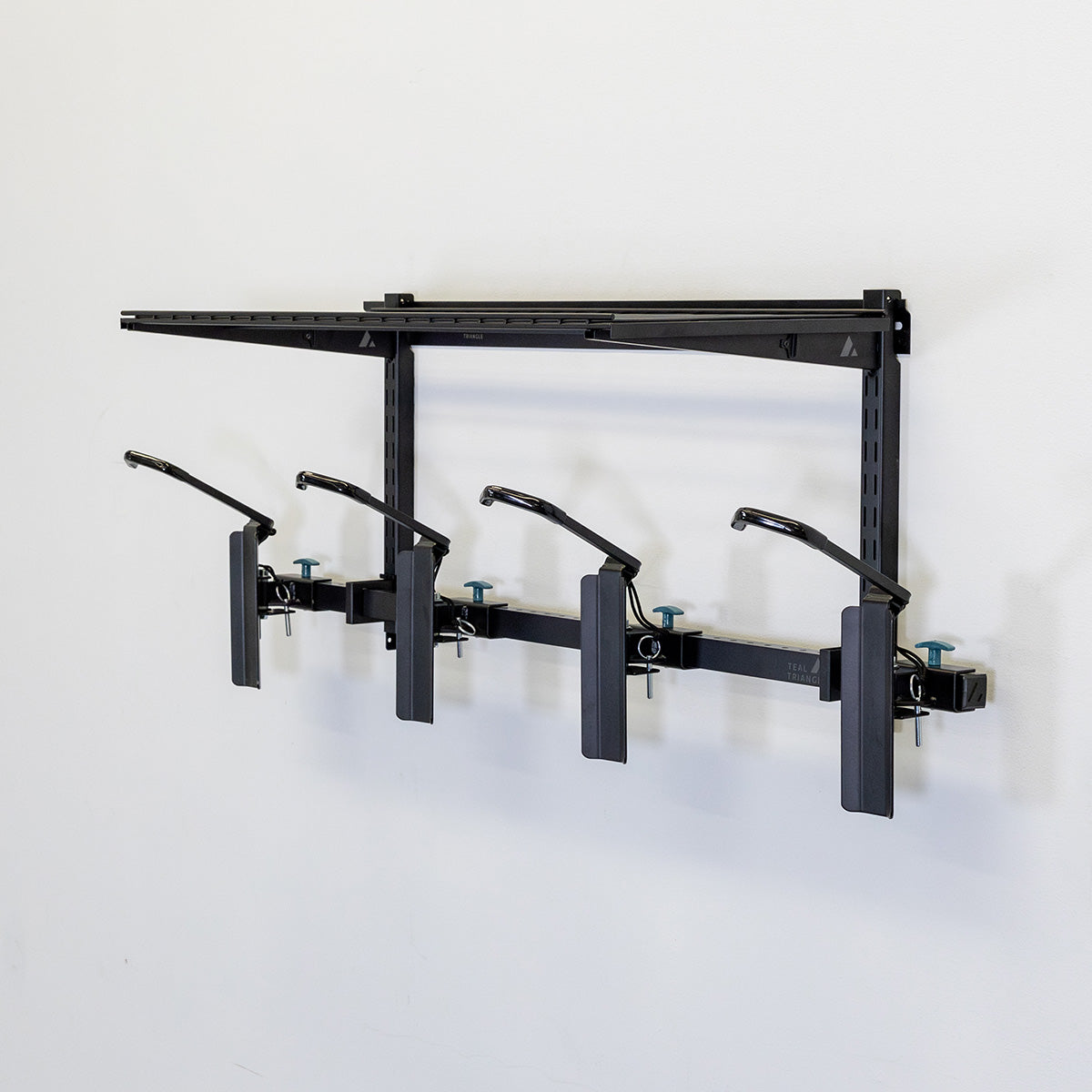 G-Swivel Bike + Shelf | Adjustable Wall Storage System | Holds 4 Bikes