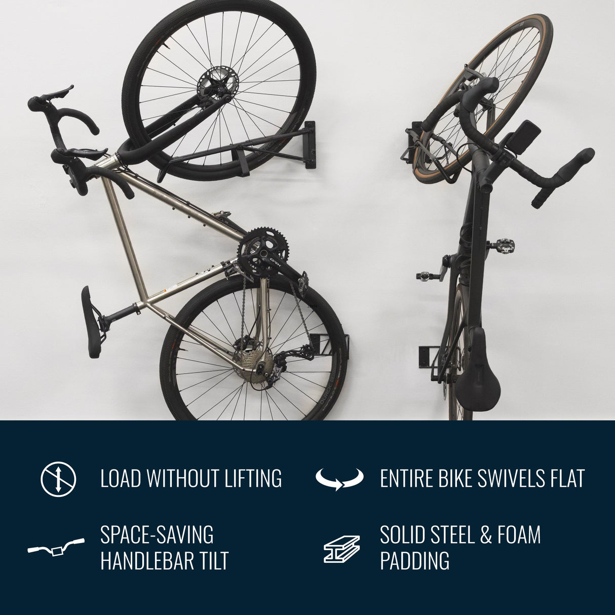 SwivelStow No-Lift Road & Gravel Bike Rack | 2 Pack