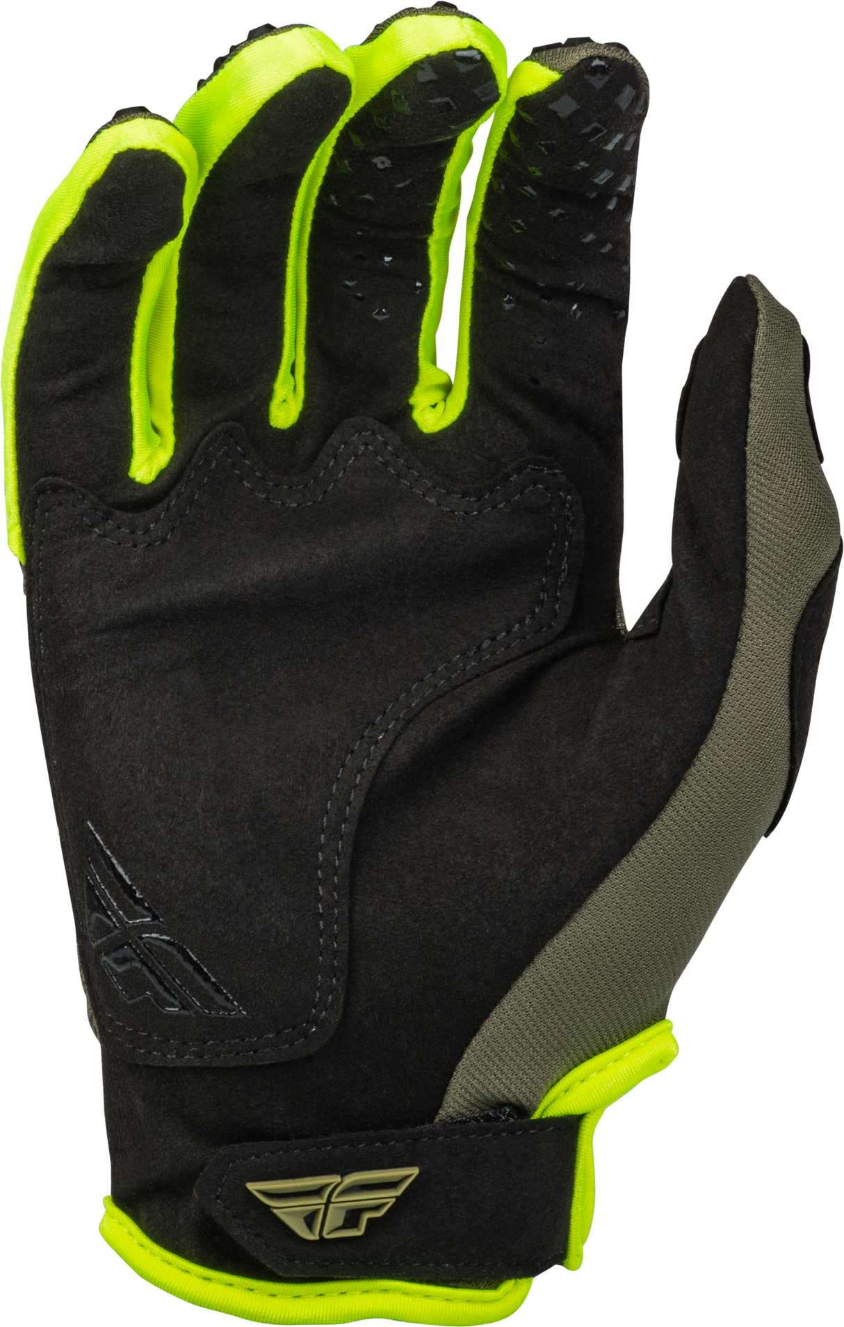 Youth Kinetic Gloves Olive Green/Hi Vis Ys - Cycle City Outdoors