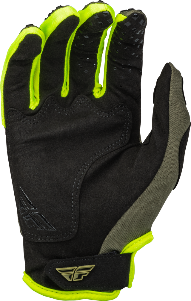 Youth Kinetic Gloves Olive Green/Hi Vis Ys - Cycle City Outdoors