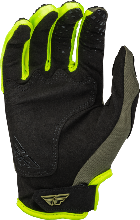 Youth Kinetic Gloves Olive Green/Hi Vis Yl - Cycle City Outdoors