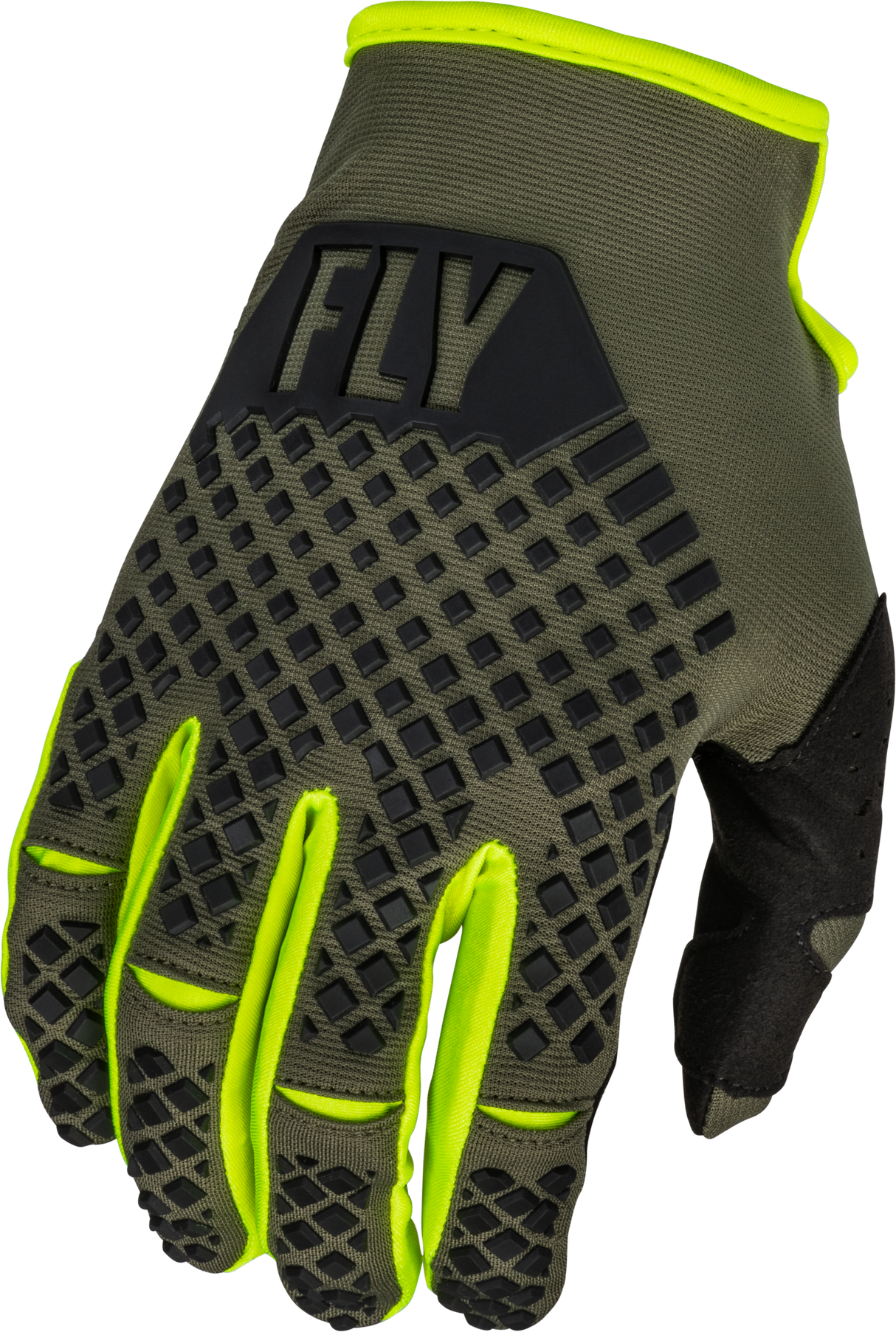 Youth Kinetic Gloves Olive Green/Hi Vis Ys - Cycle City Outdoors